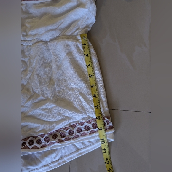 Lulus Ivory Oaxaca Embroidered Off Shoulder Romper short size M beach summer - Picture 9 of 16